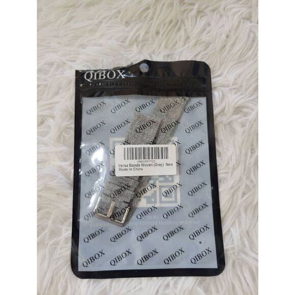 Qibox Versa Fitbit Gray Canvas Band, Adjustable Strap - Picture 4 of 6
